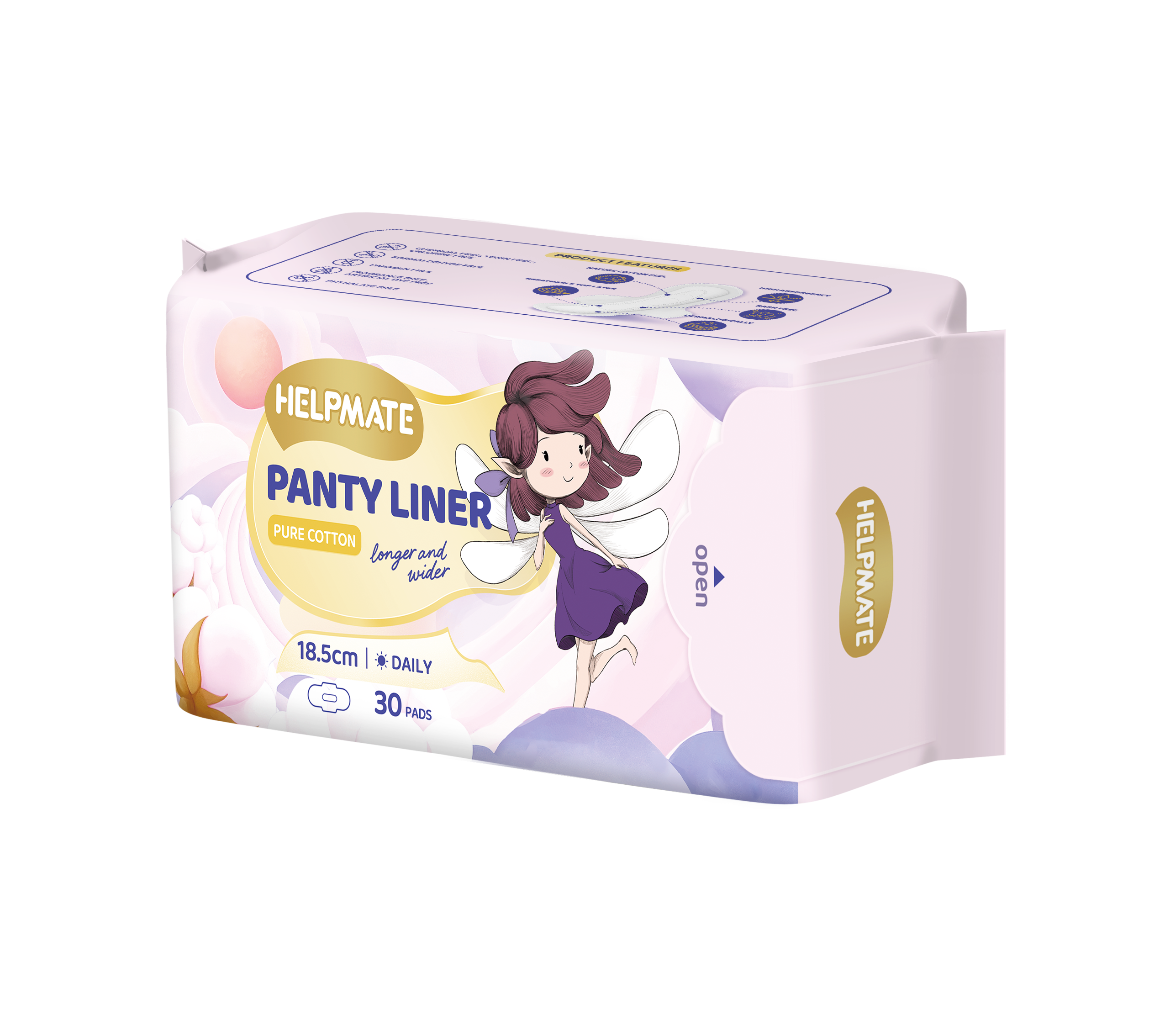 Aanpassing OEM ODM Katoen Ademend zacht anion dame vrouw helpmate panty voering 185 mm